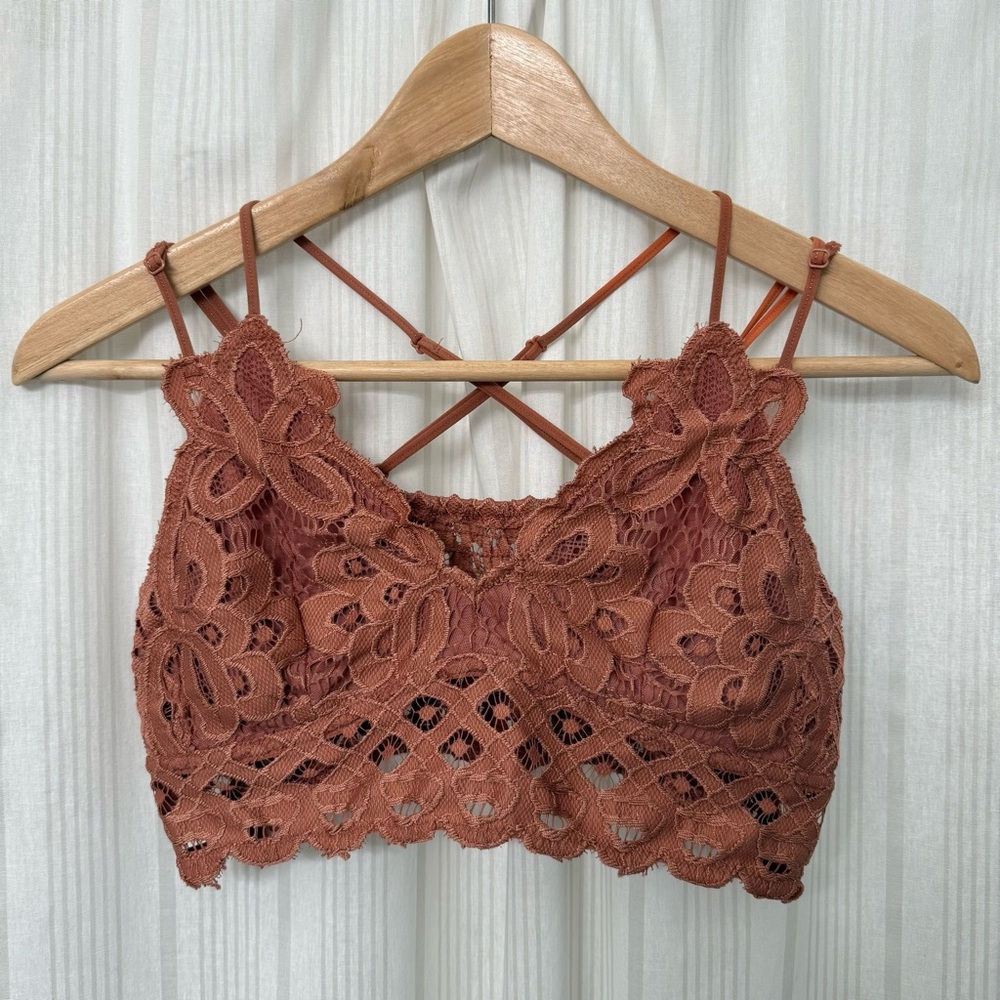 🌈5/$25 BUNDLE! Wishlist Dark Coral Salmon Adjustable Strappy Lace Bralette